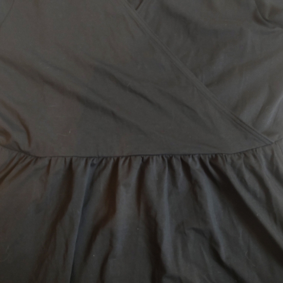 NWOT Pact Fit & Flare Crossover Dress Knit Black Cotton Pockets Knee XXL 2XL - Picture 12 of 16